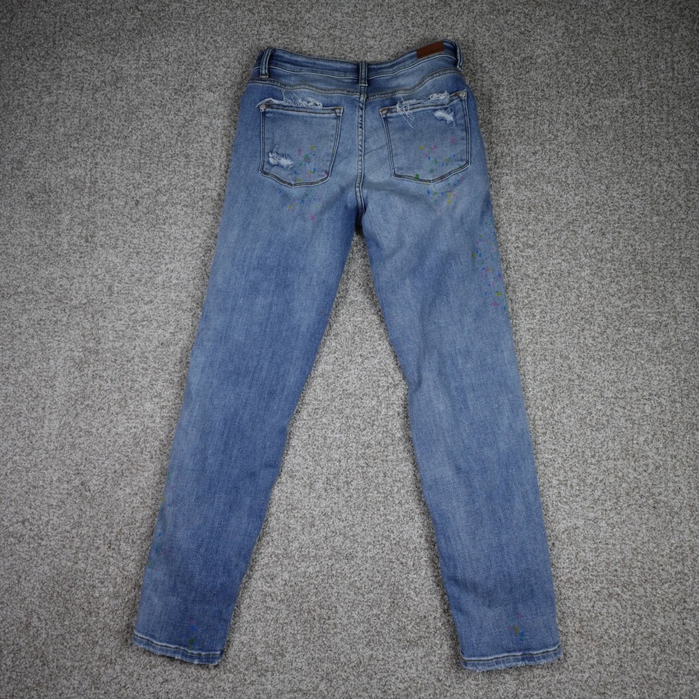 Judy Blue Boyfriend Fit Jeans Women's Size 5/27 Distressed Paint Splatter - Picture 6 of 10